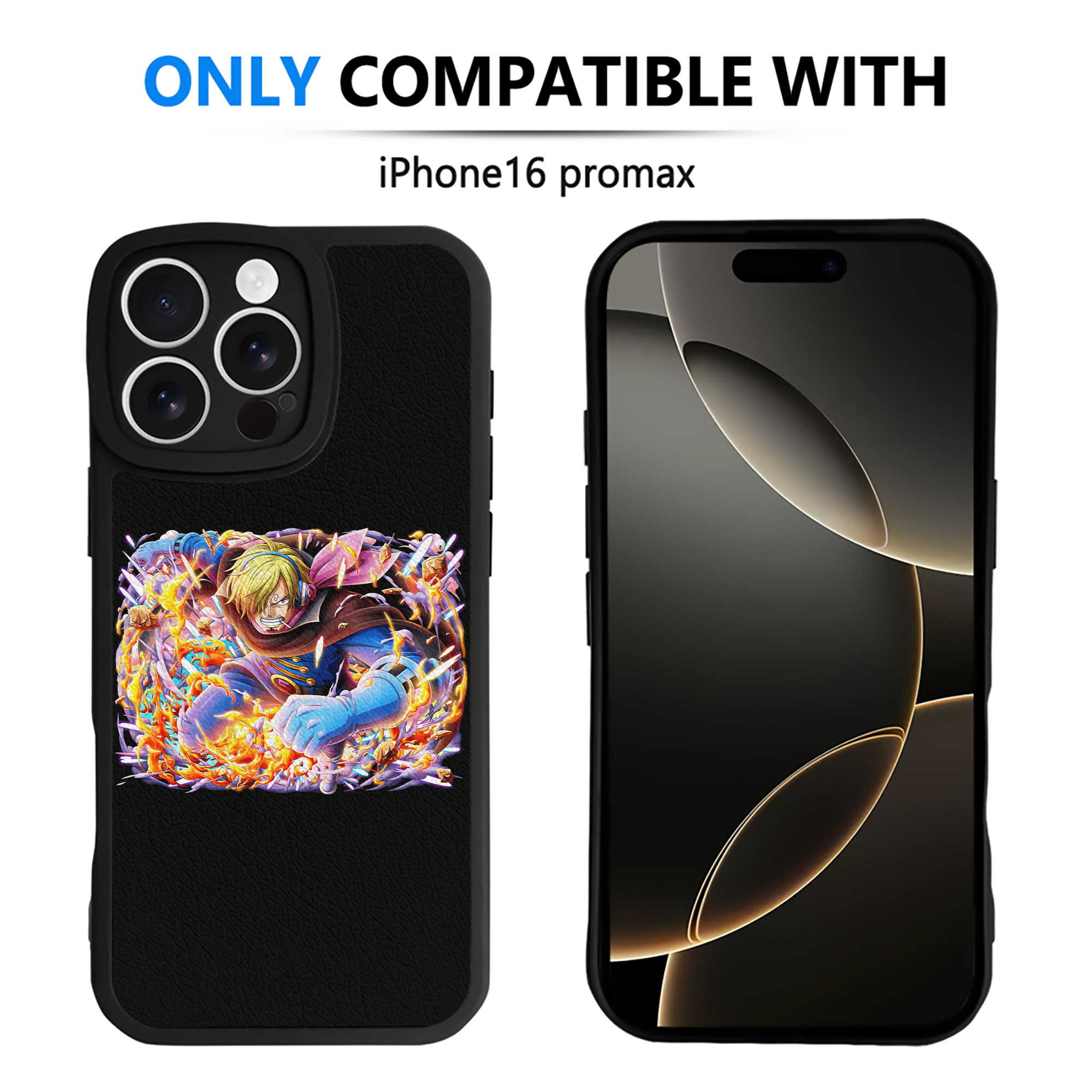（画像用） ワンピース サンジ ONE PIECE Sanji 【iPhone 16シリーズ対応】シリコンスマホケース（レザー調） 材質：シリコン